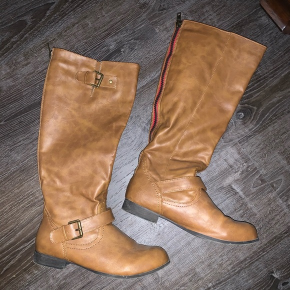 Brown Knee High Tall Boots Size 8.5 - Picture 1 of 6